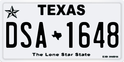 TX license plate DSA1648