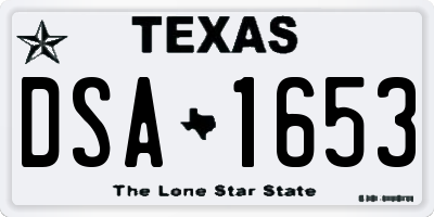 TX license plate DSA1653