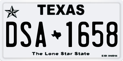 TX license plate DSA1658