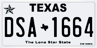 TX license plate DSA1664