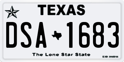 TX license plate DSA1683