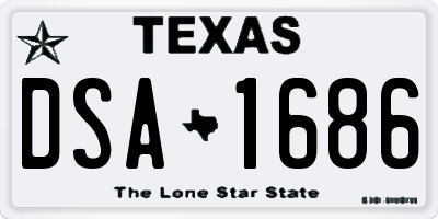 TX license plate DSA1686