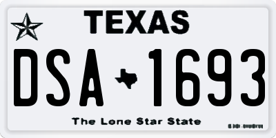 TX license plate DSA1693