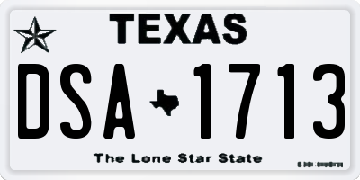 TX license plate DSA1713