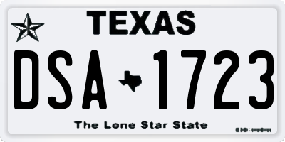 TX license plate DSA1723