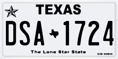 TX license plate DSA1724
