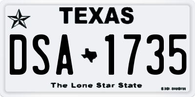 TX license plate DSA1735