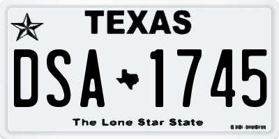 TX license plate DSA1745