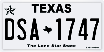TX license plate DSA1747