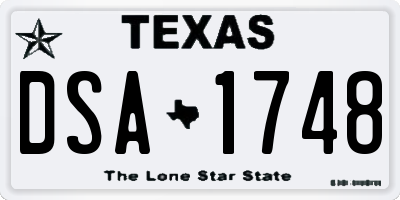 TX license plate DSA1748
