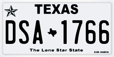TX license plate DSA1766