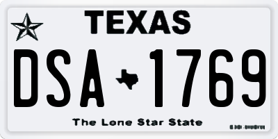TX license plate DSA1769