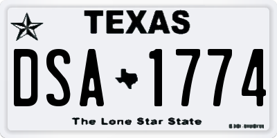 TX license plate DSA1774