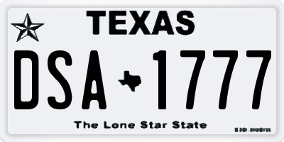 TX license plate DSA1777