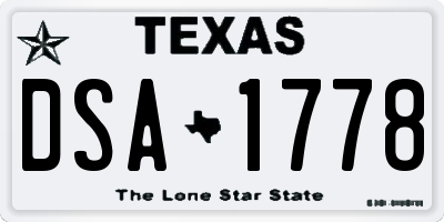 TX license plate DSA1778