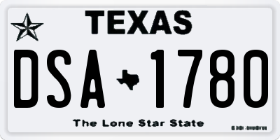 TX license plate DSA1780