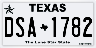 TX license plate DSA1782