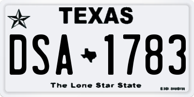 TX license plate DSA1783