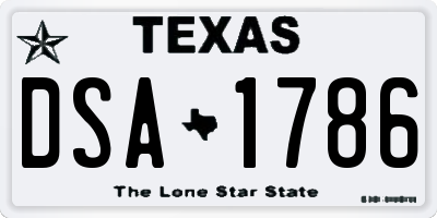 TX license plate DSA1786