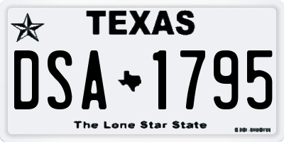 TX license plate DSA1795
