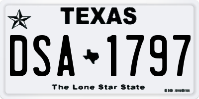 TX license plate DSA1797