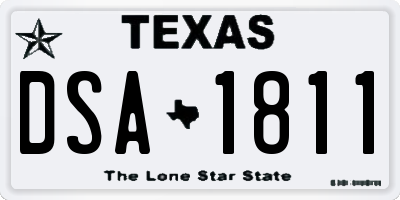 TX license plate DSA1811