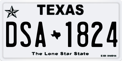 TX license plate DSA1824