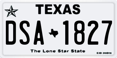 TX license plate DSA1827
