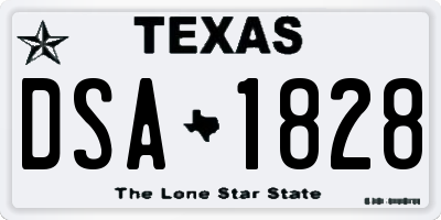 TX license plate DSA1828