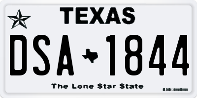 TX license plate DSA1844