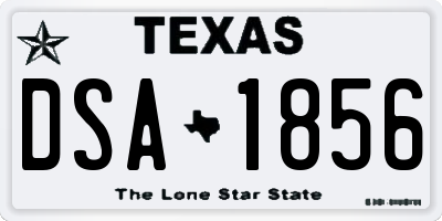 TX license plate DSA1856