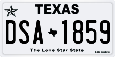 TX license plate DSA1859