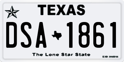 TX license plate DSA1861