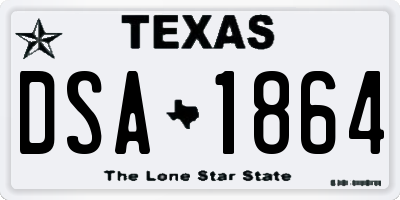 TX license plate DSA1864