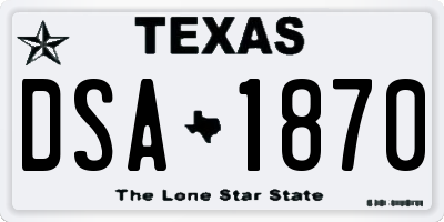 TX license plate DSA1870