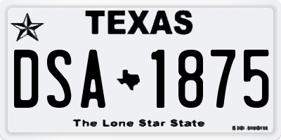 TX license plate DSA1875