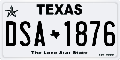 TX license plate DSA1876