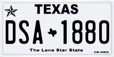 TX license plate DSA1880