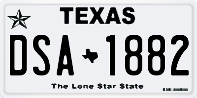 TX license plate DSA1882