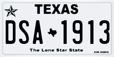 TX license plate DSA1913