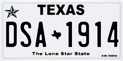 TX license plate DSA1914