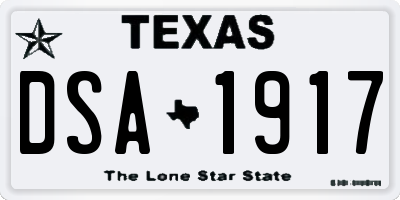 TX license plate DSA1917