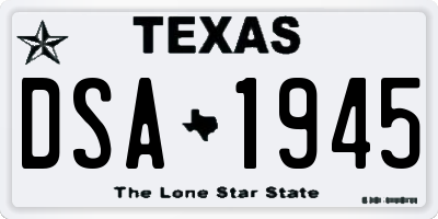 TX license plate DSA1945