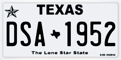 TX license plate DSA1952
