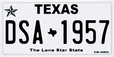 TX license plate DSA1957