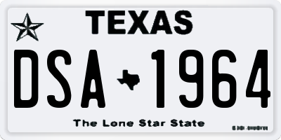 TX license plate DSA1964