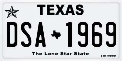TX license plate DSA1969