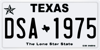 TX license plate DSA1975