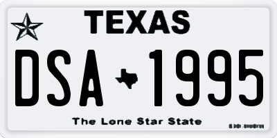 TX license plate DSA1995