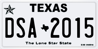 TX license plate DSA2015